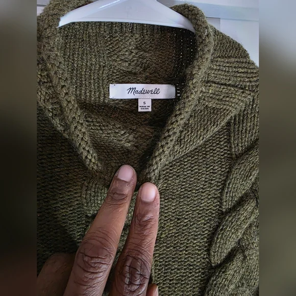 🤎 Madewell Grenville Cable-Knit Mockneck Sweater Size S - Picture 5 of 6